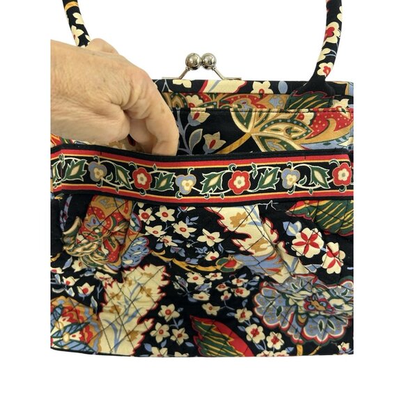 Vera Bradley Alice Versailles Shoulder Handbag Floral Quilted Kiss Clasp Paisley - Picture 14 of 16